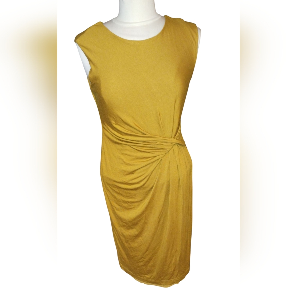 Philosophy NWT Mustard Yellow Faux Wrap Dress Sleeveless Lined